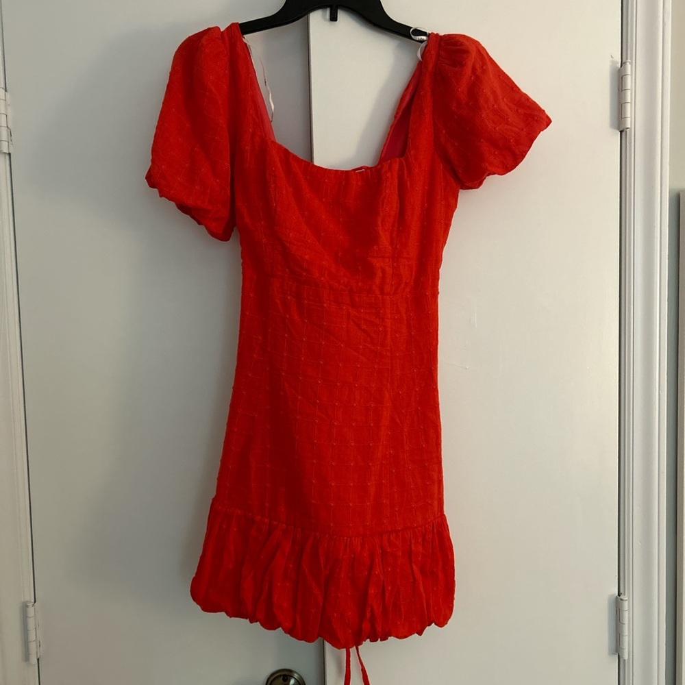 red ruffle mini dress size S perfect for game days!!!
